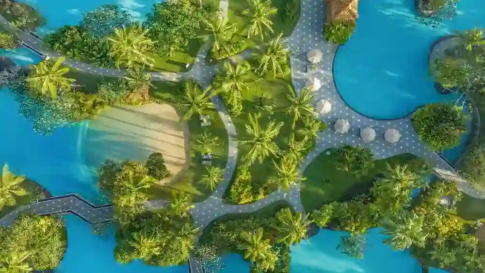 The Laguna Nusa Dua luchtfoto